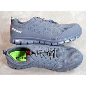 Reebok Sublite Cushion Work Shoes Mens Size 11W Gray Comp Toe Slip Resistant